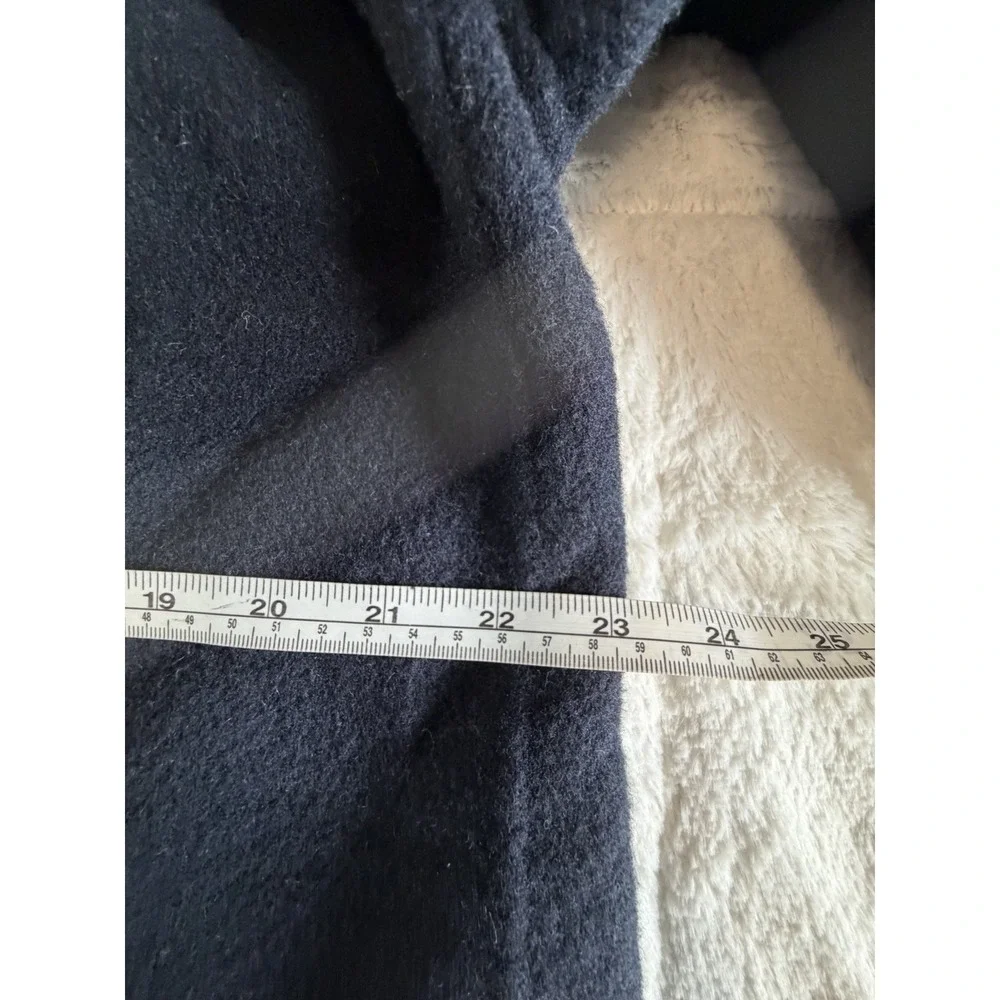 Vince Hooded Wool Open Front Gray Mid-Length Lined Jacket Long Sleeve Size S - Picture 8 of 9